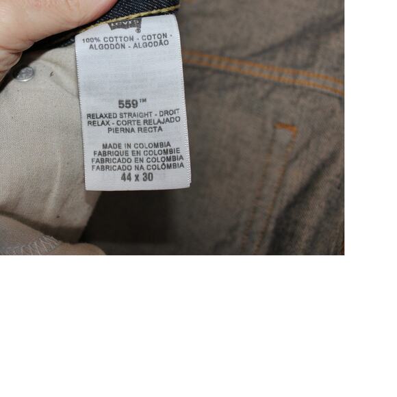 Levi's 559 Relaxed Straight 44X30 Jeans Classic Denim Dark‎ Wash - Picture 7 of 8